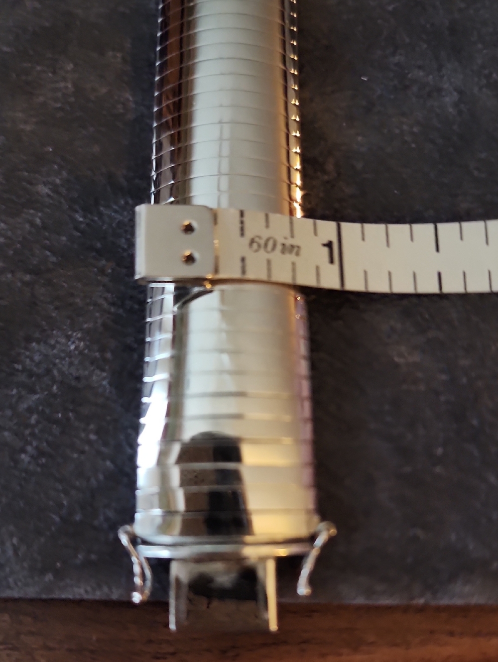 Beautiful Smooth Silver Ribbed Bangle Bracelet - Picture 5 of 7